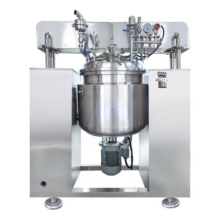 double-cylinder hydraulic lift vacuum emulsifying mixer
